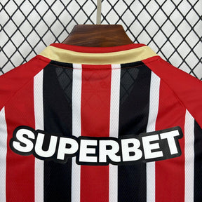 Camisa São Paulo Away 25/26 - Torcedor Masculina Vermelha + Patrocínios