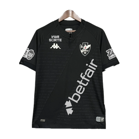 Camisa Vasco Goleiro 24/25 - Torcedor Masculina Preta + Patrocínios - Netmantos