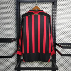 Camisa AC Milan Home Retrô 2006/07 - Torcedor Masculina Dourada Manga Longa - Netmantos