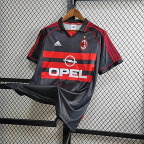 Camisa AC Milan Away Retrô 1998/99 - Torcedor Masculina Preta e Vermelha - Netmantos