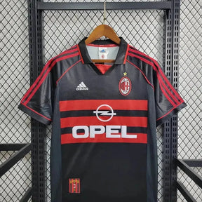 Camisa AC Milan Away Retrô 1998/99 - Torcedor Masculina Preta e Vermelha - Netmantos