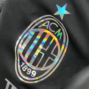 Camisa AC Milan BALMAIN 24/25 - Torcedor Masculina Refletiva Preta - Netmantos