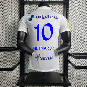 Camisa Al-Hilal Away 23/24 - Jogador Masculina Branca + Neymar 10 - Netmantos