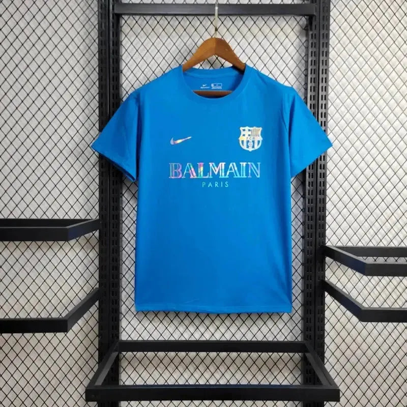 Camisa Barcelona BALMAIN 24/25 - Torcedor Masculina Refletiva Azul - Netmantos