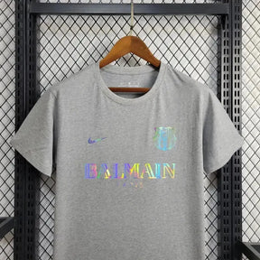 Camisa Barcelona BALMAIN 24/25 - Torcedor Masculina Refletiva Cinza - Netmantos