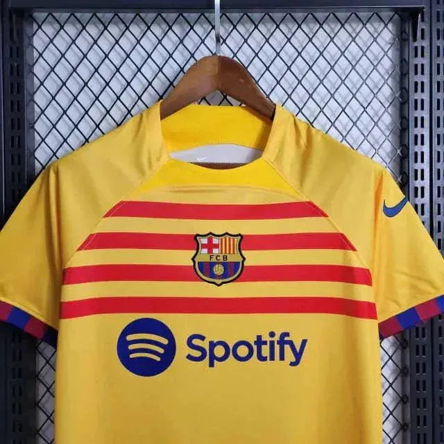Camisa Barcelona IV Away 23/24 - Torcedor Masculina Amarela - Netmantos