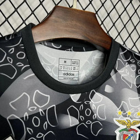 Camisa Benfica Treino 24/25 - Torcedor Masculina Preta e Branca - Netmantos