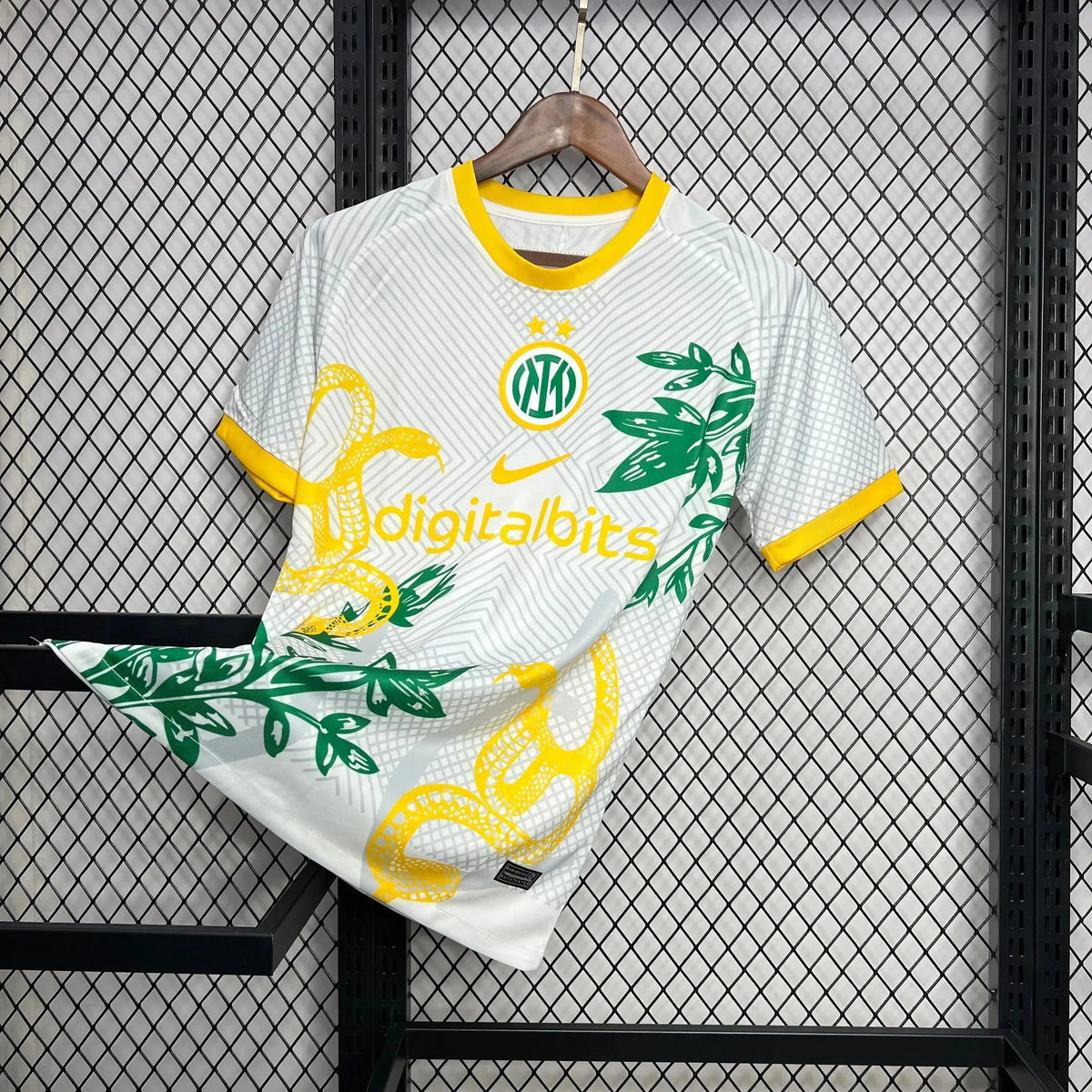 Camisa Inter de Milão Edição Especial 24/25 - Torcedor Masculina Dragão Branca e Amarela - Netmantos
