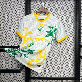 Camisa Inter de Milão Edição Especial 24/25 - Torcedor Masculina Dragão Branca e Amarela - Netmantos