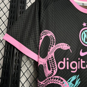 Camisa Inter de Milão Edição Especial 24/25 - Torcedor Masculina Dragão Preta e Rosa - Netmantos