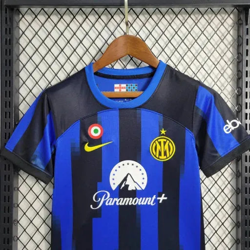 Camisa Inter de Milão Home 23/24 - Torcedor Infantil Azul e Preta - Netmantos