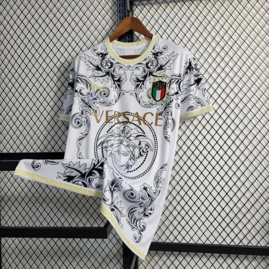 Camisa Itália x Versace 23/24- Torcedor Masculina Branca - Netmantos