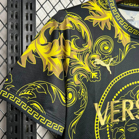 Camisa Itália x Versace 23/24- Torcedor Masculina Preta e Amarela - Netmantos