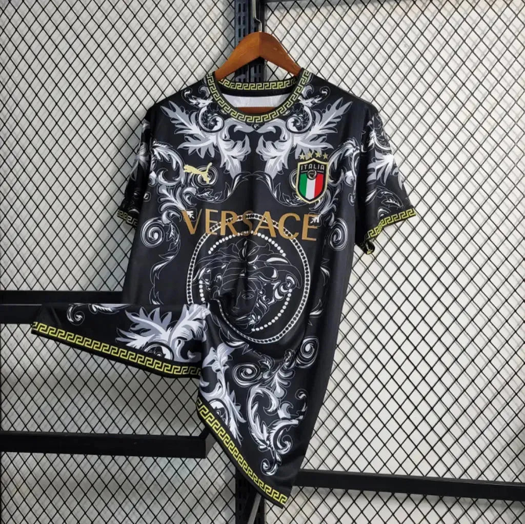 Camisa Itália x Versace 23/24- Torcedor Masculina Preta - Netmantos