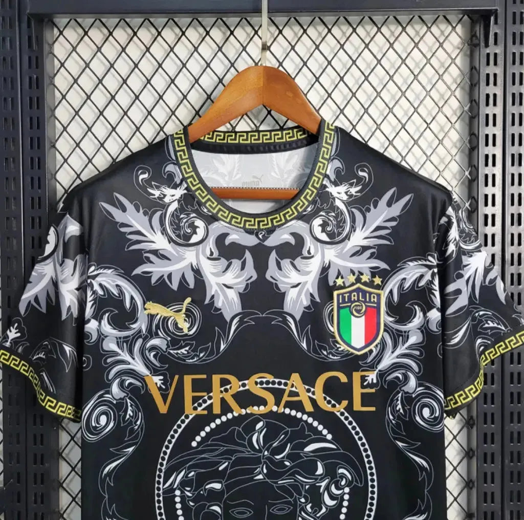 Camisa Itália x Versace 23/24- Torcedor Masculina Preta - Netmantos