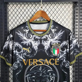 Camisa Itália x Versace 23/24- Torcedor Masculina Preta - Netmantos