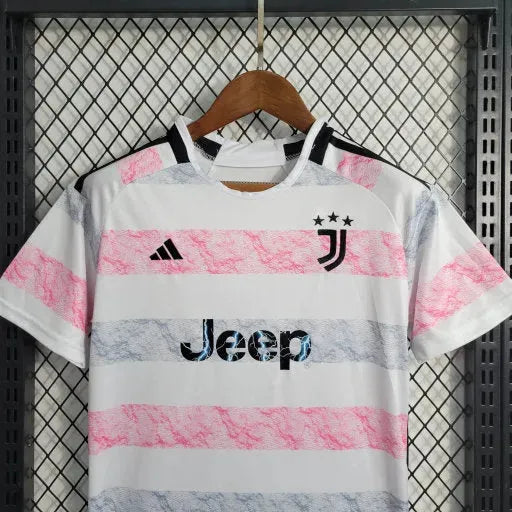 Camisa Juventus Away 23/24 - Torcedor Infantil Branca e Rosa - Netmantos