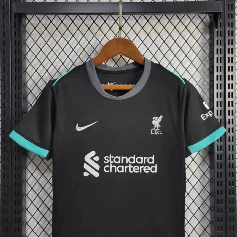 Camisa Liverpool Away 24/25 - Torcedor Infantil Preta - Netmantos