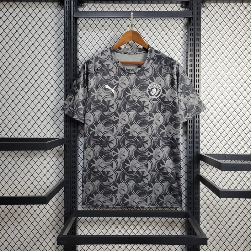 Camisa Manchester City Treino 25/26 - Torcedor Masculina Preta e Cinza