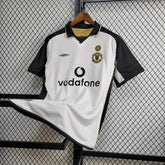 Camisa Manchester United Retrô Edição 100 Anos 01/02 - Torcedor Masculina Branco, Preto e Dourado - Dupla Face - Netmantos