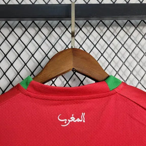 Camisa Marrocos Home 22/23 - Torcedor Infantil Vermelha Verde - Netmantos