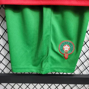 Camisa Marrocos Home 22/23 - Torcedor Infantil Vermelha Verde - Netmantos