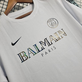 Camisa PSG Refletiva 23/24 - Torcedor Masculina BALMAIN Branca - Netmantos