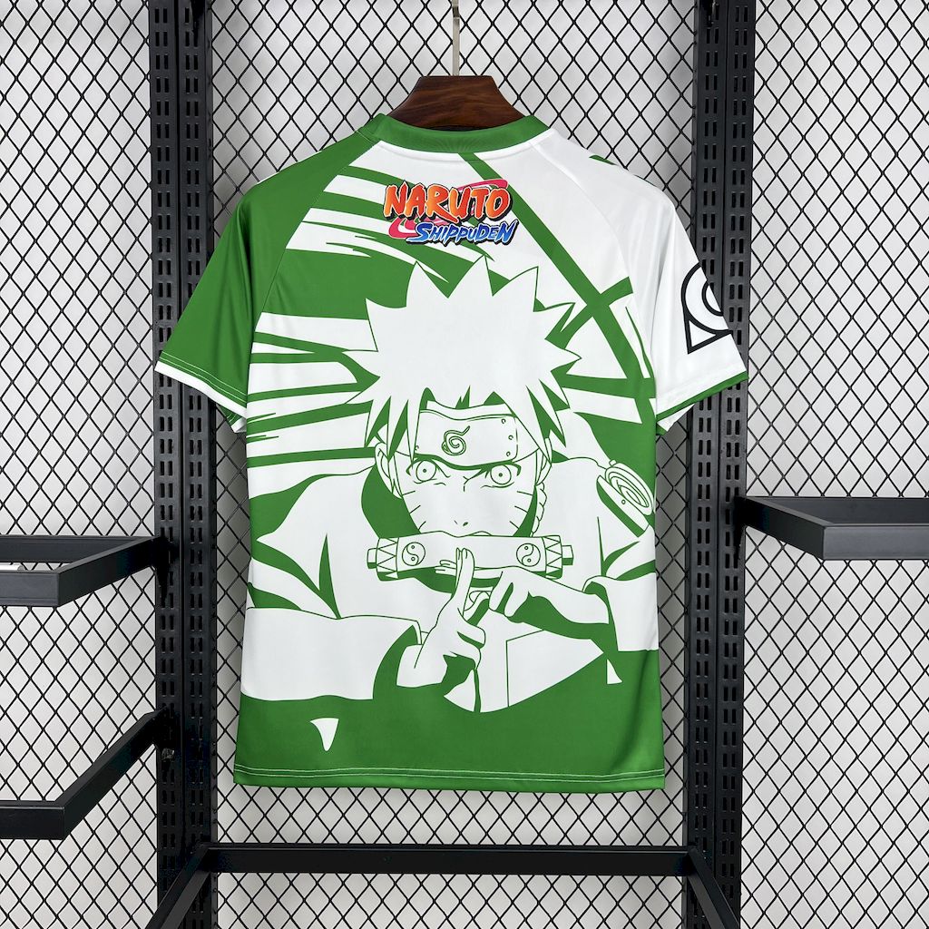 Camisa Real Betis Naruto 25/26 - Torcedor Masculina Branca e Verde - Netmantos