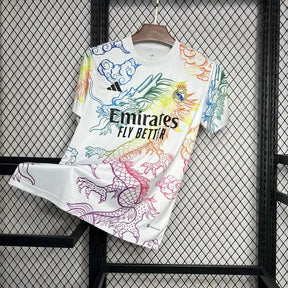 Camisa Real Madrid Dragão Chinês 24/25 - Torcedor Masculina Branca Colorida - Netmantos