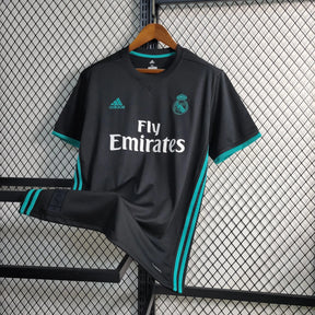 Camisa Real Madrid Retrô Away 17/18 - Torcedor Masculina Preta e Azul - Netmantos