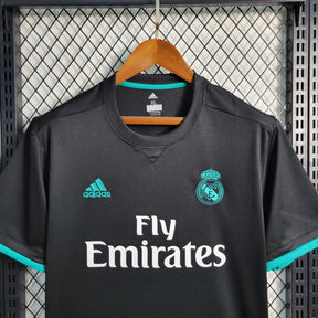 Camisa Real Madrid Retrô Away 17/18 - Torcedor Masculina Preta e Azul - Netmantos