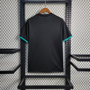 Camisa Real Madrid Retrô Away 17/18 - Torcedor Masculina Preta e Azul - Netmantos