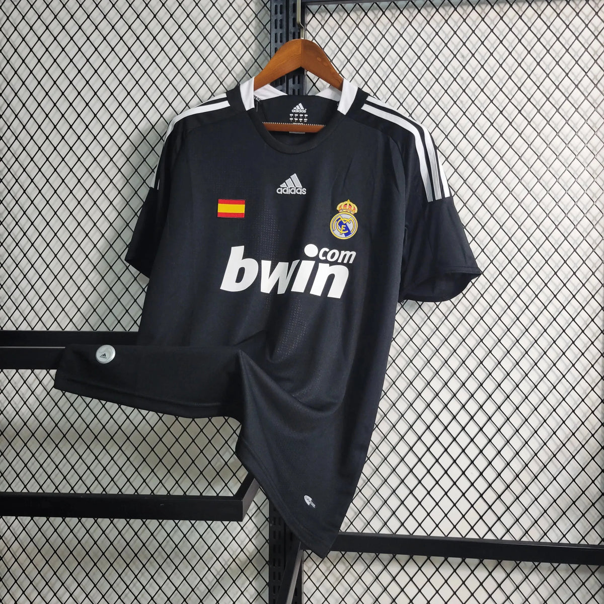 Camisa Real Madrid Retrô Away 2008/09 - Torcedor Masculina Preta - Netmantos