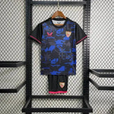 Camisa Sevilla Away 23/24 - Torcedor Infantil Preta - Netmantos
