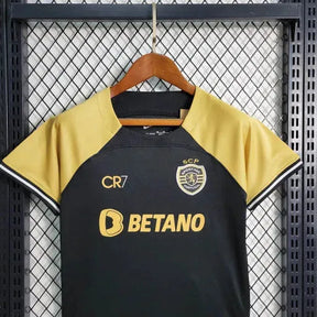 Camisa Sporting Away II 23/24 - Torcedor Infantil Preta CR7 - Netmantos